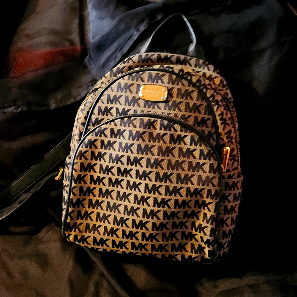 Michael Kors Tan and Black Backpack